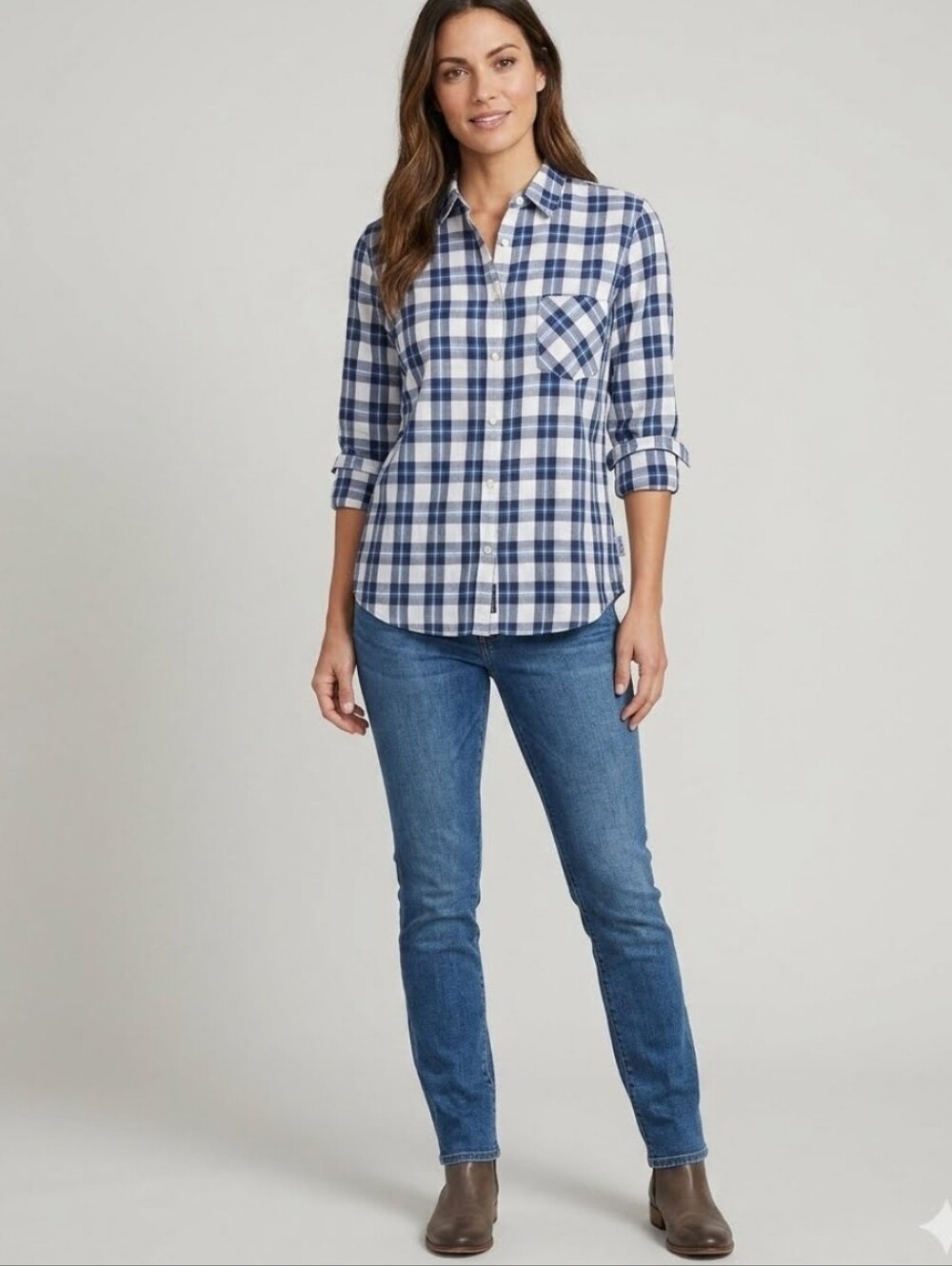 ⭐️3/$30⭐️ UNTUCKit Women's 100% Cotton Sorbo Long Sleeve Button Down Shirt 8